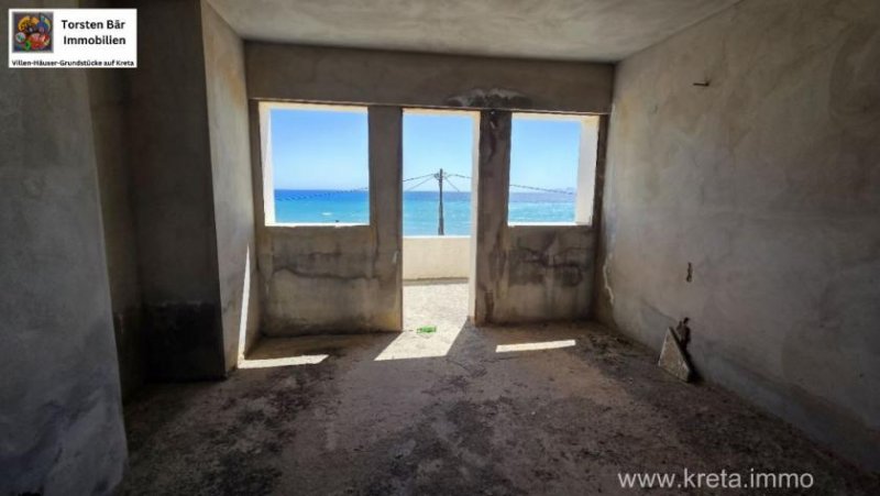 Kookinos Pirgos Kreta Kokkinos Pirgos unfertiges Geschäftsgebäude mit Wohnungen direkt am Meer Gewerbe kaufen